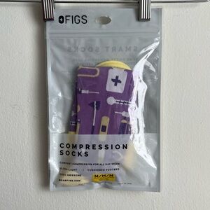 Wild Iris Butter Yellow Figs Compression Socks